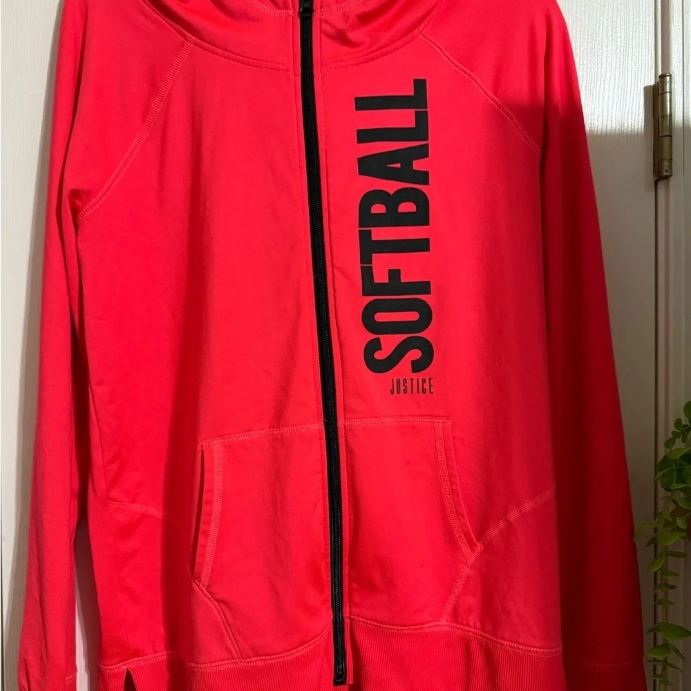 Justice Active Softball Full Zip Athletic Hoodie